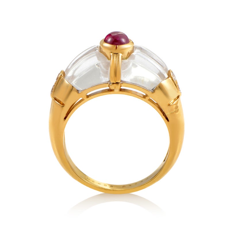 Boucheron Ruby Quartz Gold Band Ring