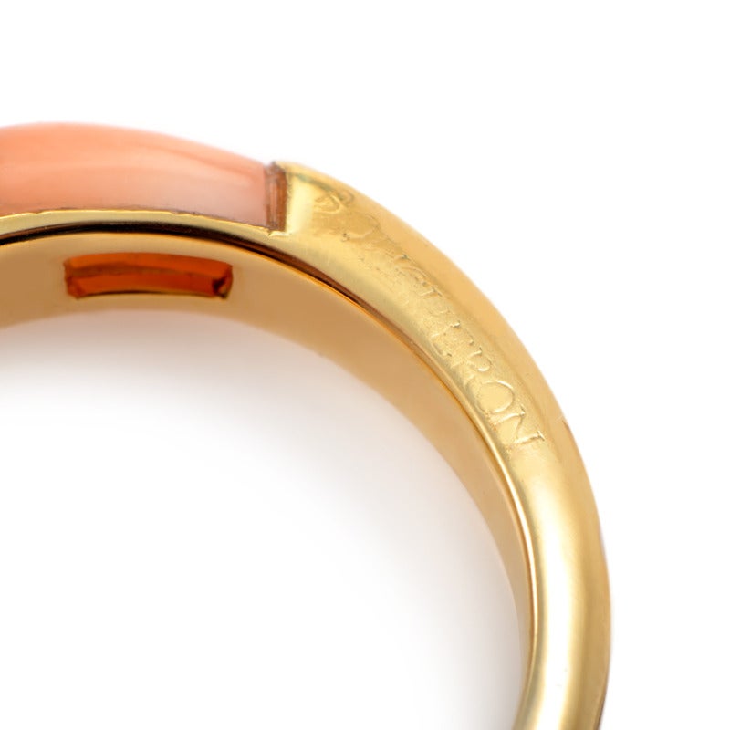 Women's Boucheron Coral Diamond Gold Band Ring
