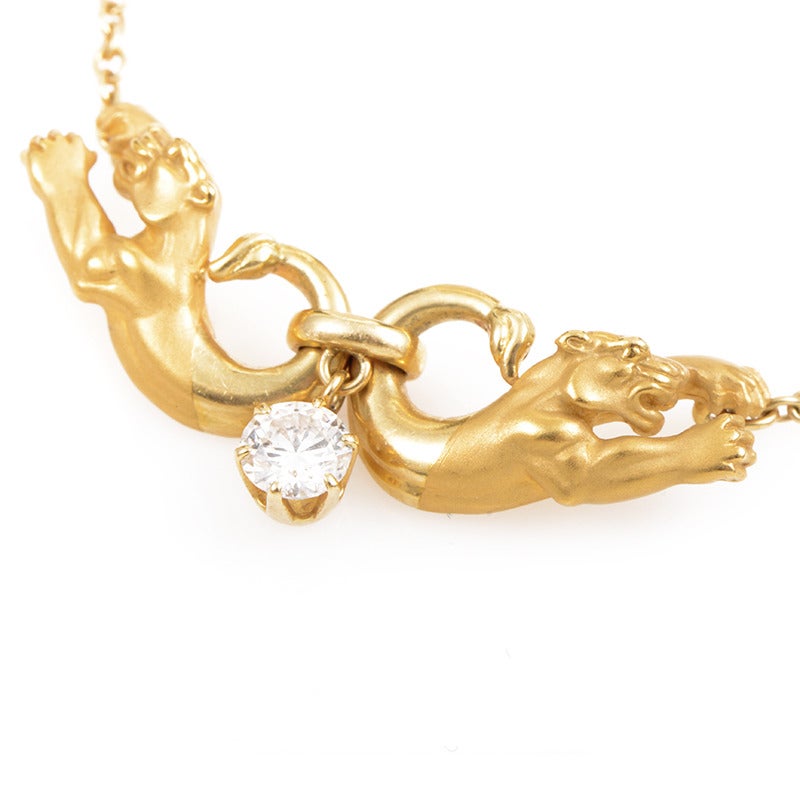 Carrera y Carrera Diamond Gold Panthers Pendant Necklace