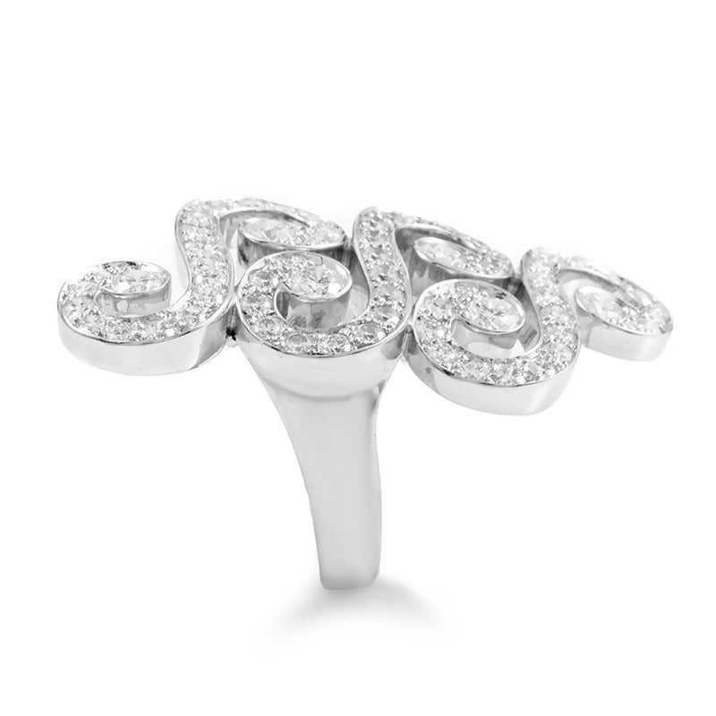 Cartier Diamond Gold Swirls Ring