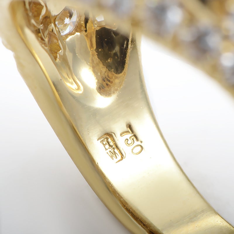 Women's Harry Winston Diamond Gold Floral Gemstone Ring