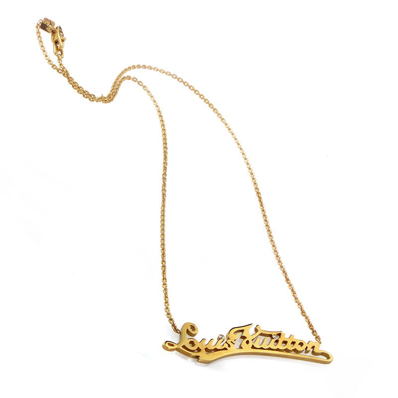 Louis Vuitton Diamond Gold Signature Necklace