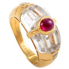 Boucheron Ruby Quartz Gold Band Ring