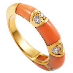Boucheron Coral Diamond Gold Band Ring
