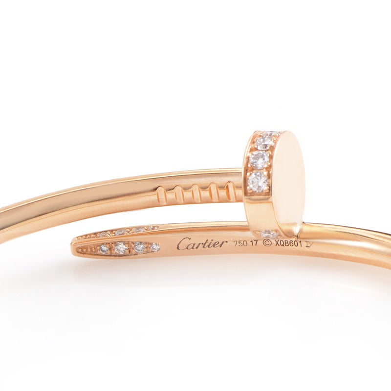 Cartier Juste un Clou Rose Gold Diamond Bracelet In Excellent Condition In Southampton, PA