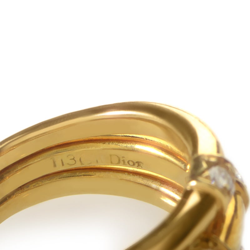 Dior Diamond Gold Band Ring at 1stDibs