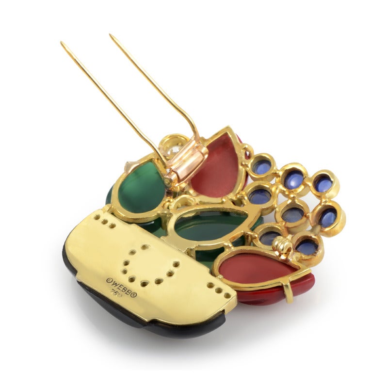 Gemstone Yellow Gold Brooch