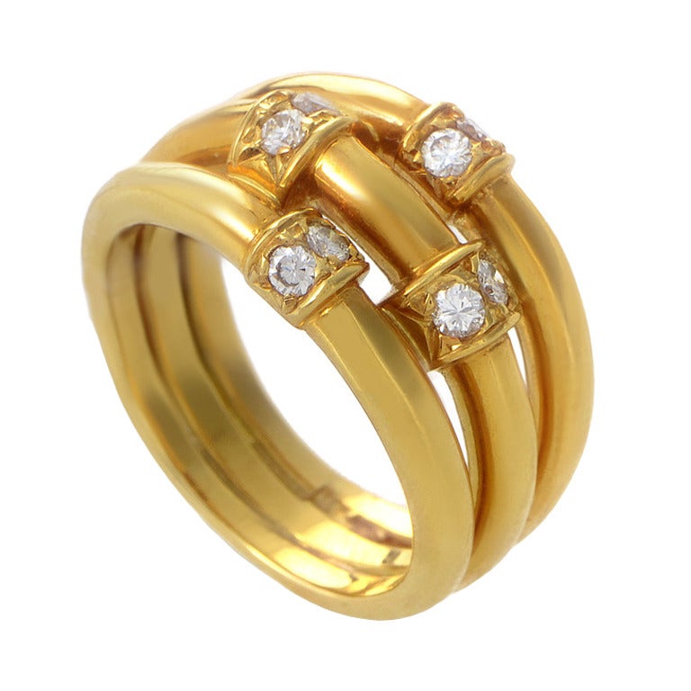 Dior Diamond Gold Band Ring