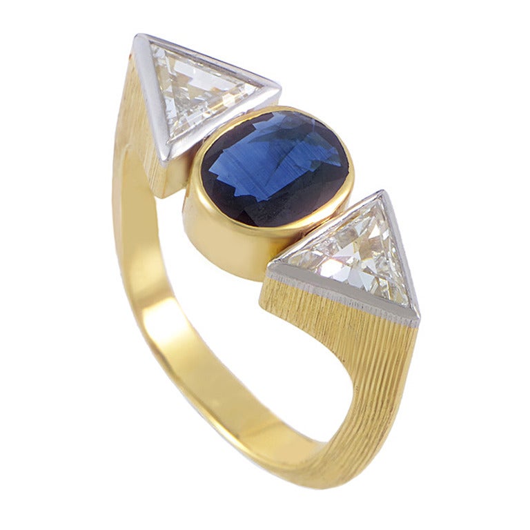 Grima Sapphire Diamond Gold Ring