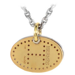 Hermes Sterling Silver Gold Pendant Necklace