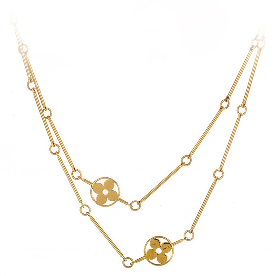 Louis vuitton gold necklace clearance