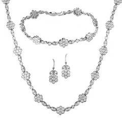Tiffany & Co. Diamond Platinum Floral Design Jewelry Set