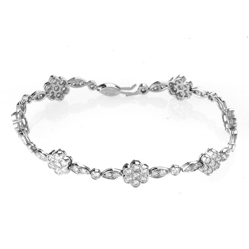 Women's Tiffany & Co. Diamond Platinum Floral Design Jewelry Set
