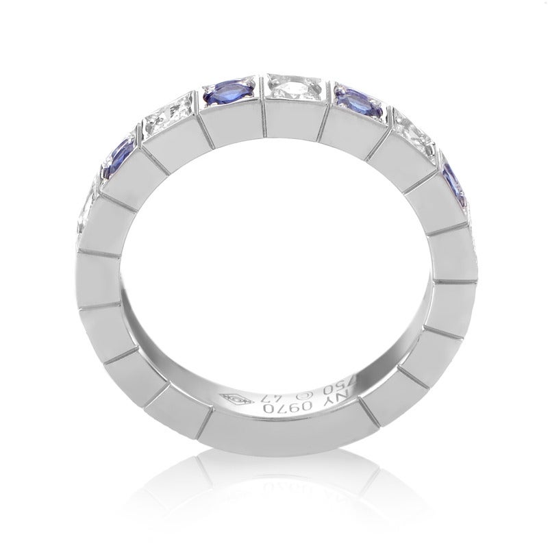 Cartier Lanieres Sapphire Diamond Gold Band Ring