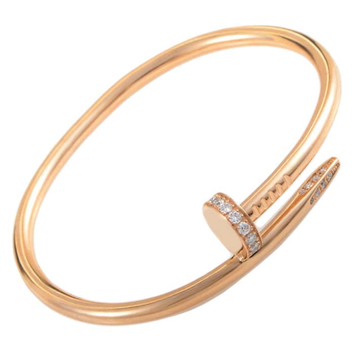 Cartier Juste un Clou Rose Gold Diamond Bracelet at 1stDibs