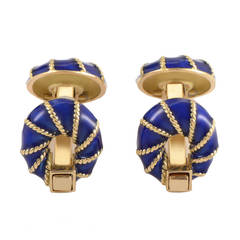 Tiffany & Co. Enamel Gold Cufflinks