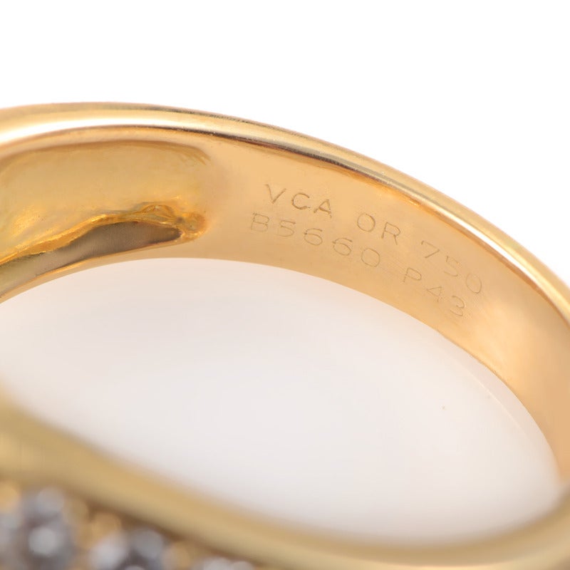 Women's Van Cleef & Arpels Mother of Pearl Diamond Gold Band Ring
