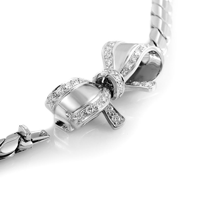 Women's Pomellato White Gold Diamond Bow Necklace