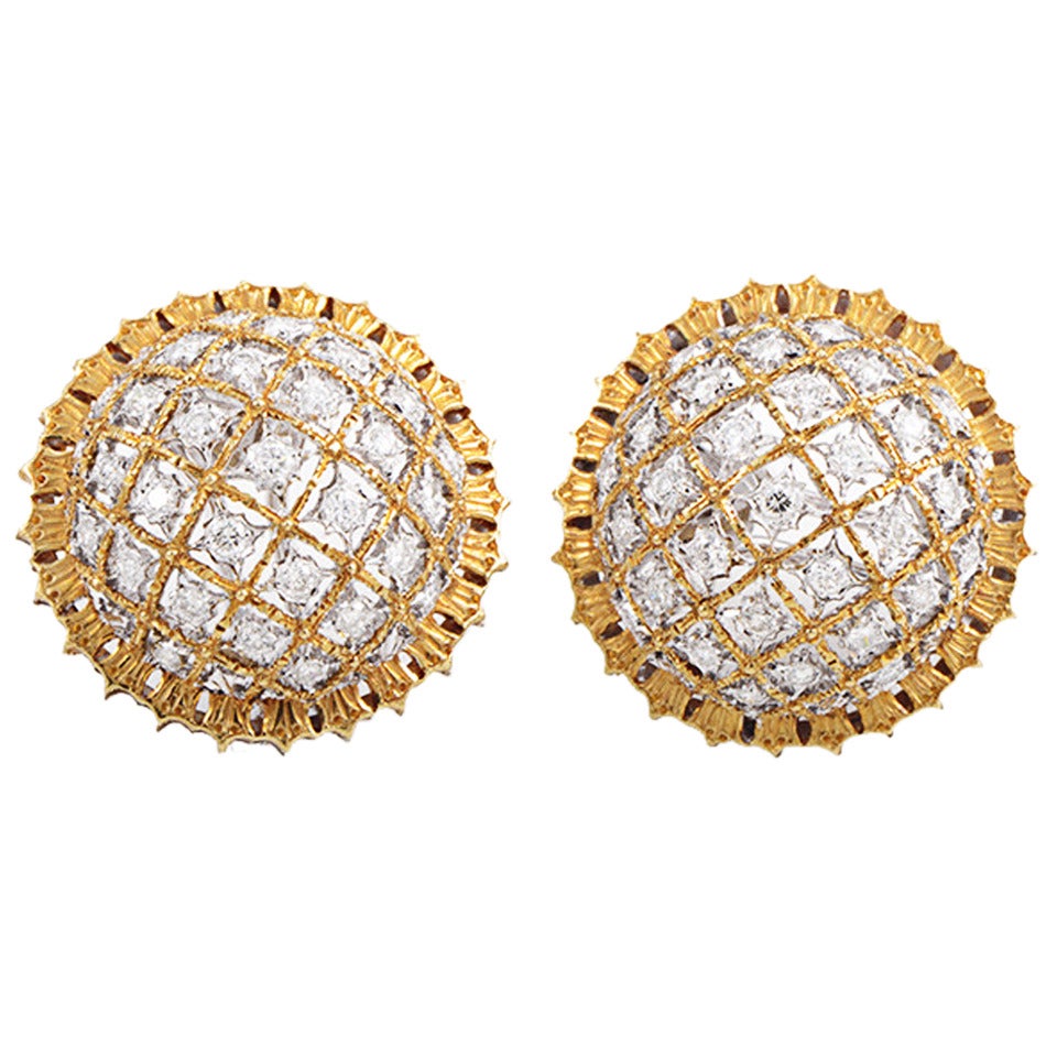 Buccellati Multi-Gold Diamond Earrings