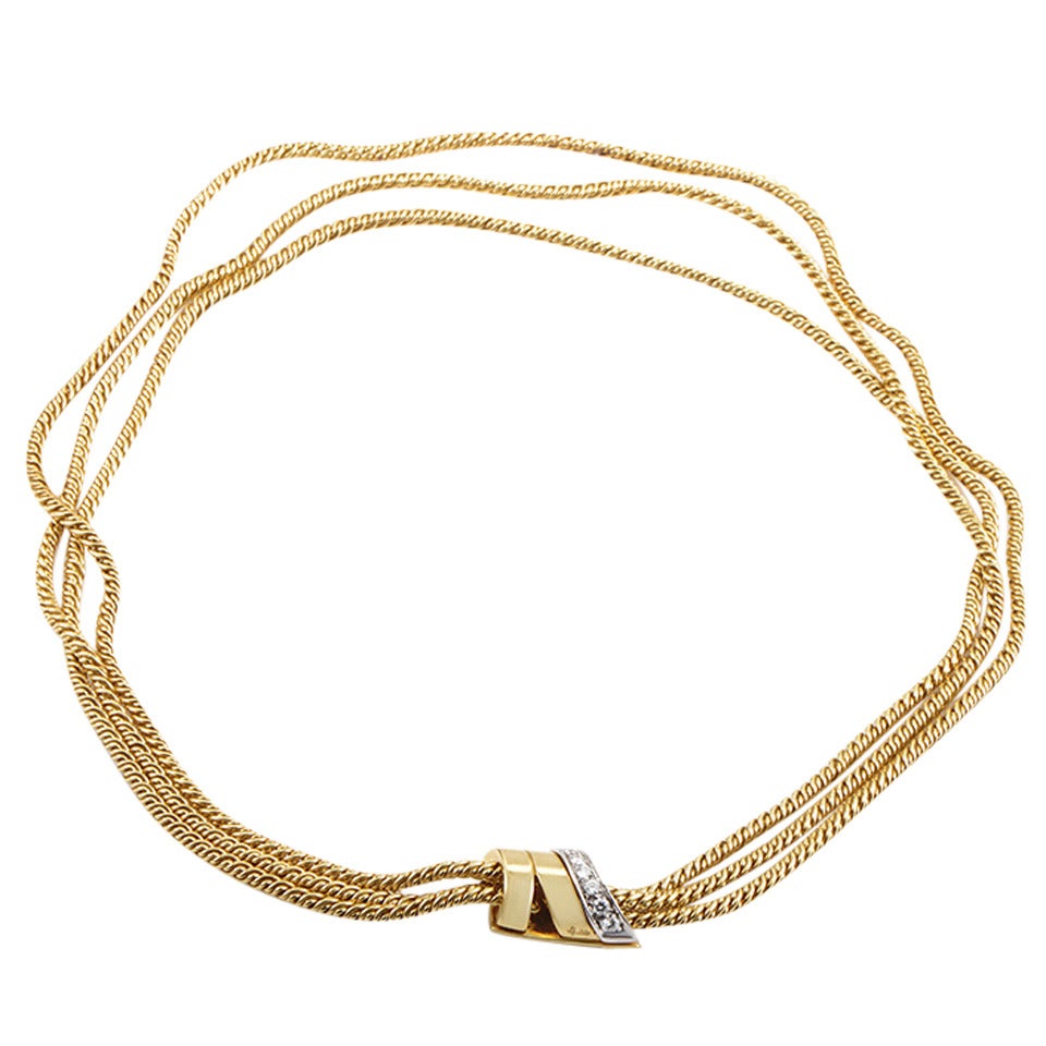 Pomellato Diamond Multi-Gold Collar Necklace