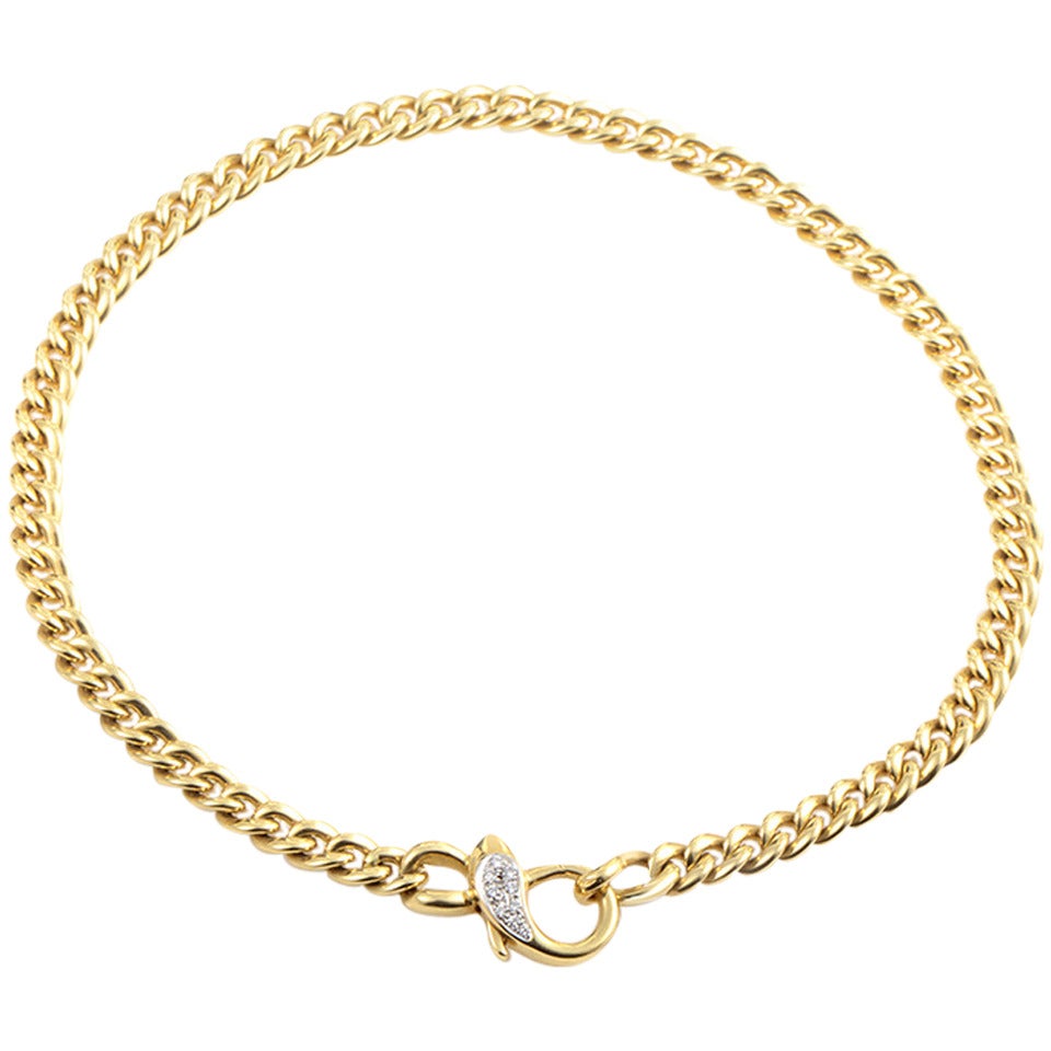 Pomellato Diamond Gold Lock Necklace