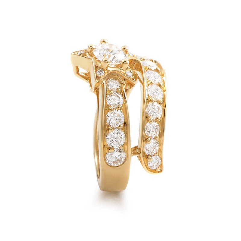 Women's Chanel Comete Etoile Diamond Gold Band Ring