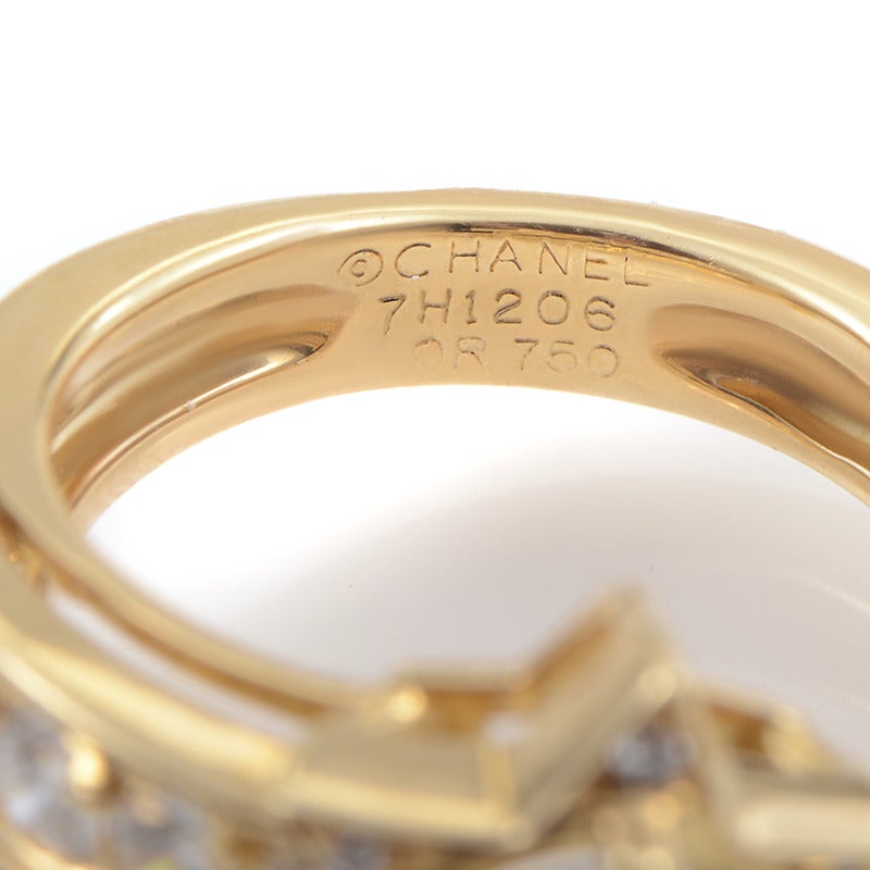 Chanel Comete Etoile Diamond Gold Band Ring 1