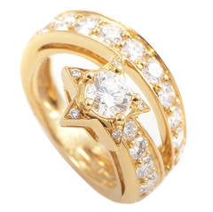 Chanel Comete Etoile Diamond Gold Band Ring