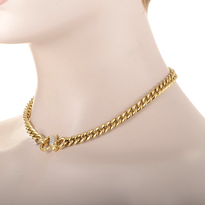 Pomellato Diamond Gold Lock Necklace In New Condition In Southampton, PA
