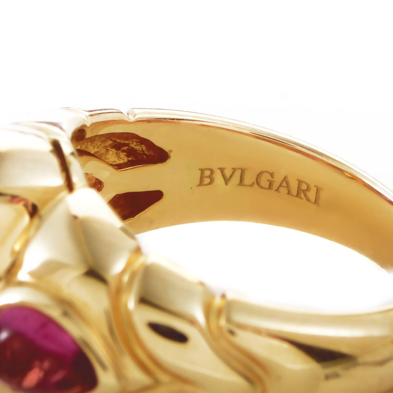 Bulgari Citrine Tourmaline Gold Band Ring In Excellent Condition In Southampton, PA