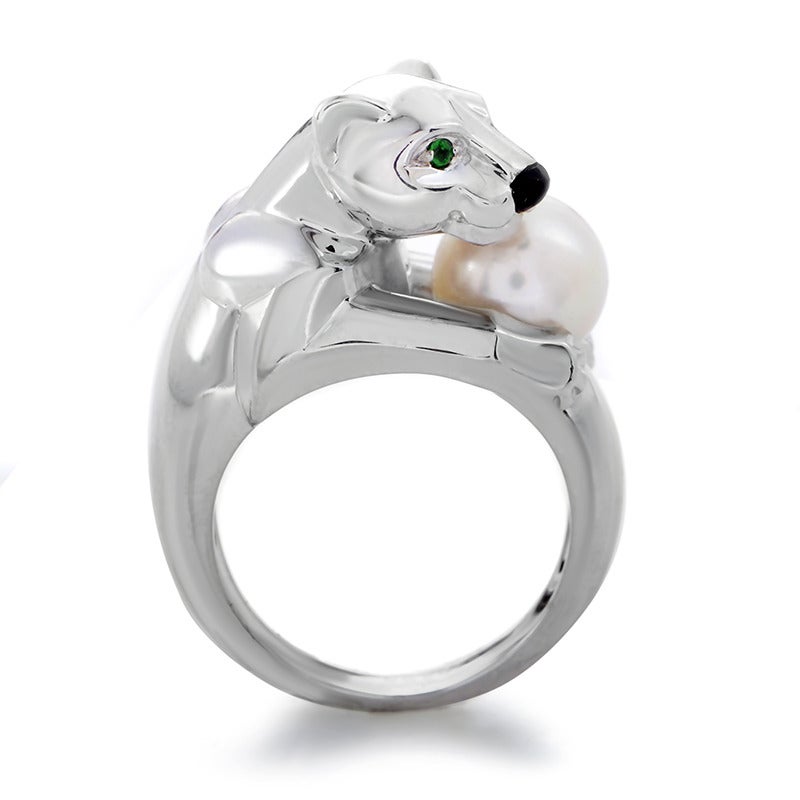 Cartier Panthere White Gold Gemstone Ring