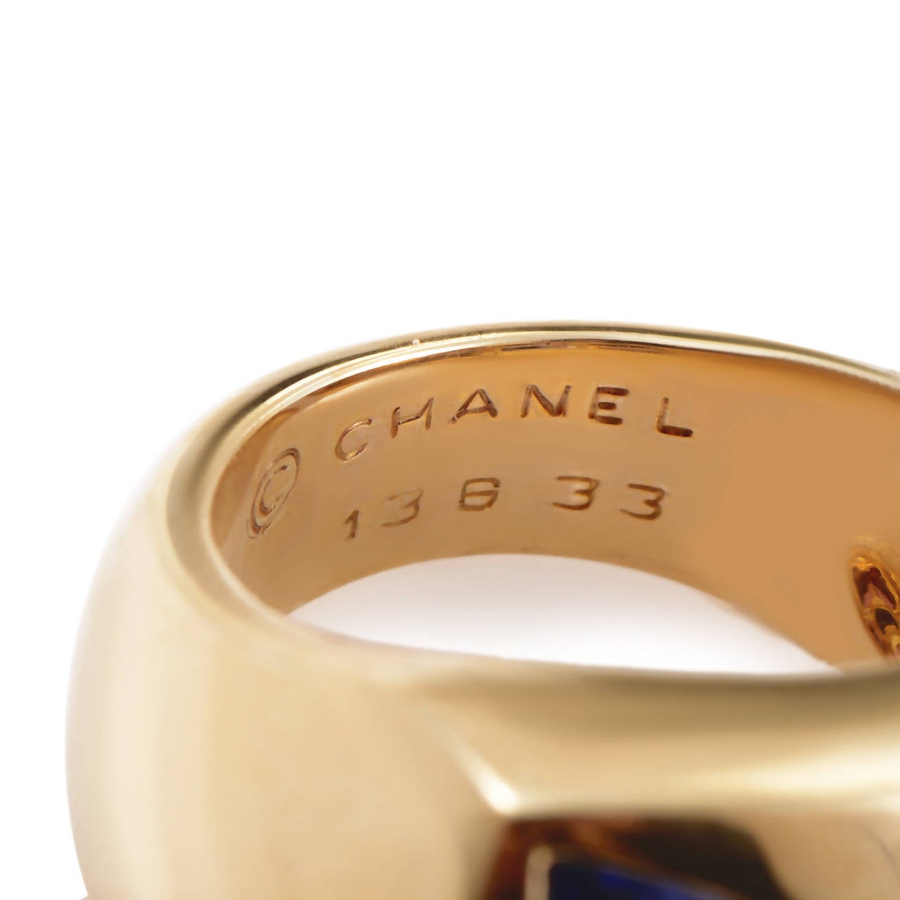 Women's Chanel Amethyst Iolite Tourmaline Gold Cocktail Ring