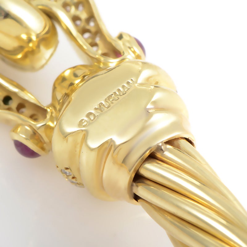 David Yurman Renaissance Ruby Diamond Gold Clasp Collar Necklace 1