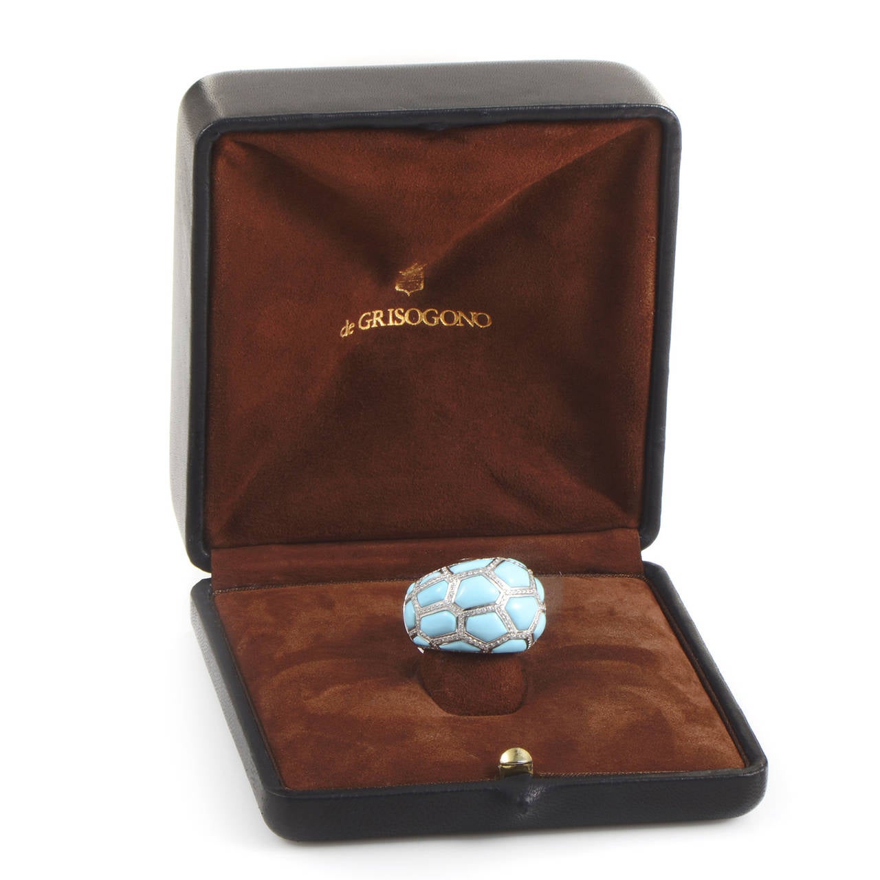de Grisogono Bijoux Bague Gaia Turquoise Diamond Gold Ring at 1stDibs