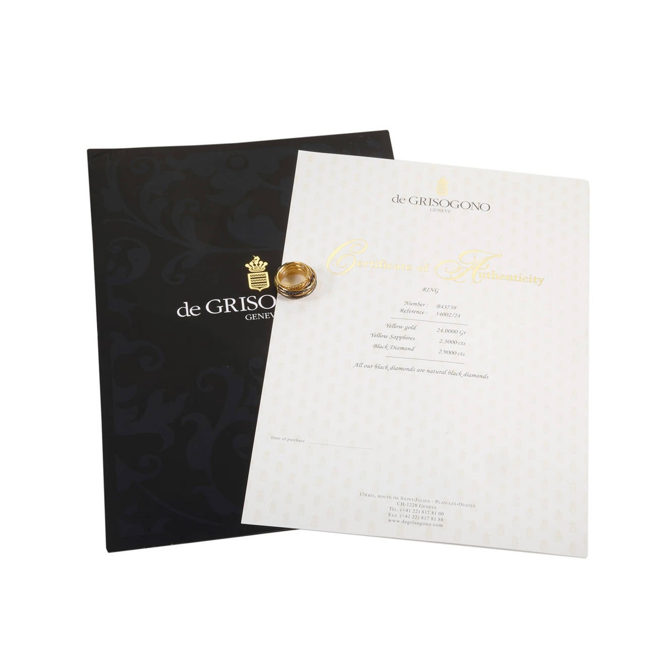de Grisogono Allegra Yellow Sapphire Diamond Gold Band Ring 2