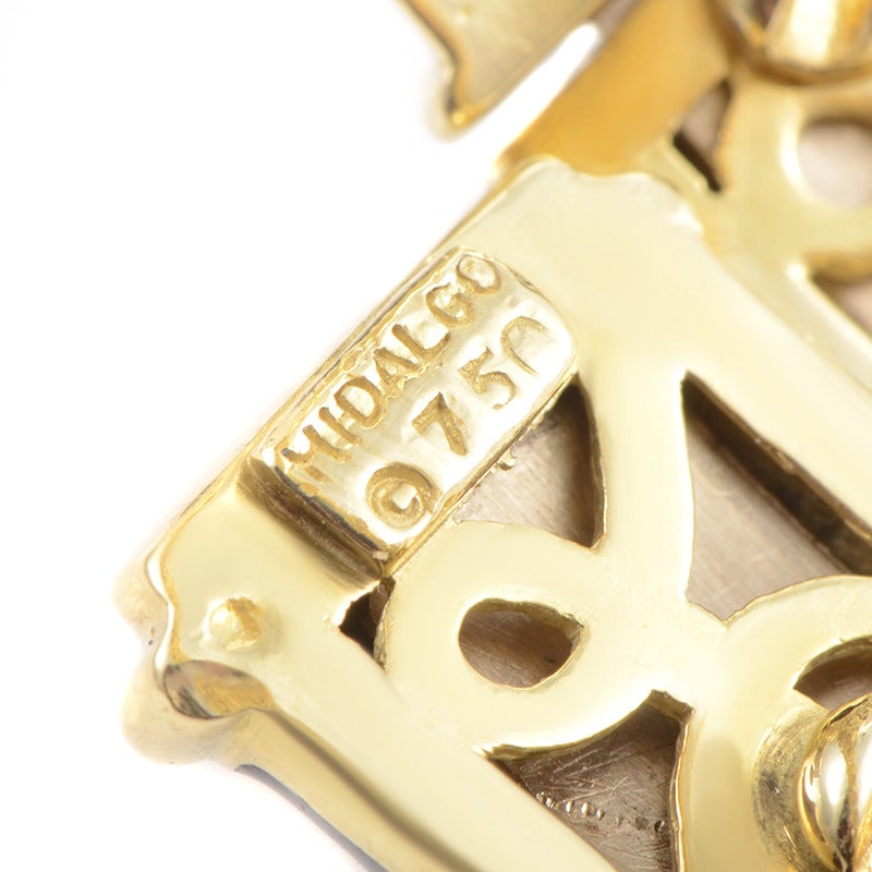 Hidalgo Black Enamel Gold Flexible Bracelet In Excellent Condition In Southampton, PA