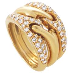 Bulgari Yellow Gold Diamond Band