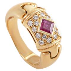 Bulgari Ruby Diamond Gold Ring
