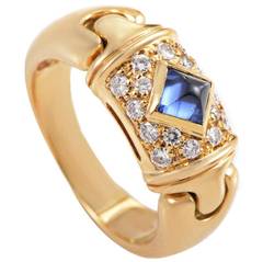 Bulgari Sapphire Diamond Gold Ring