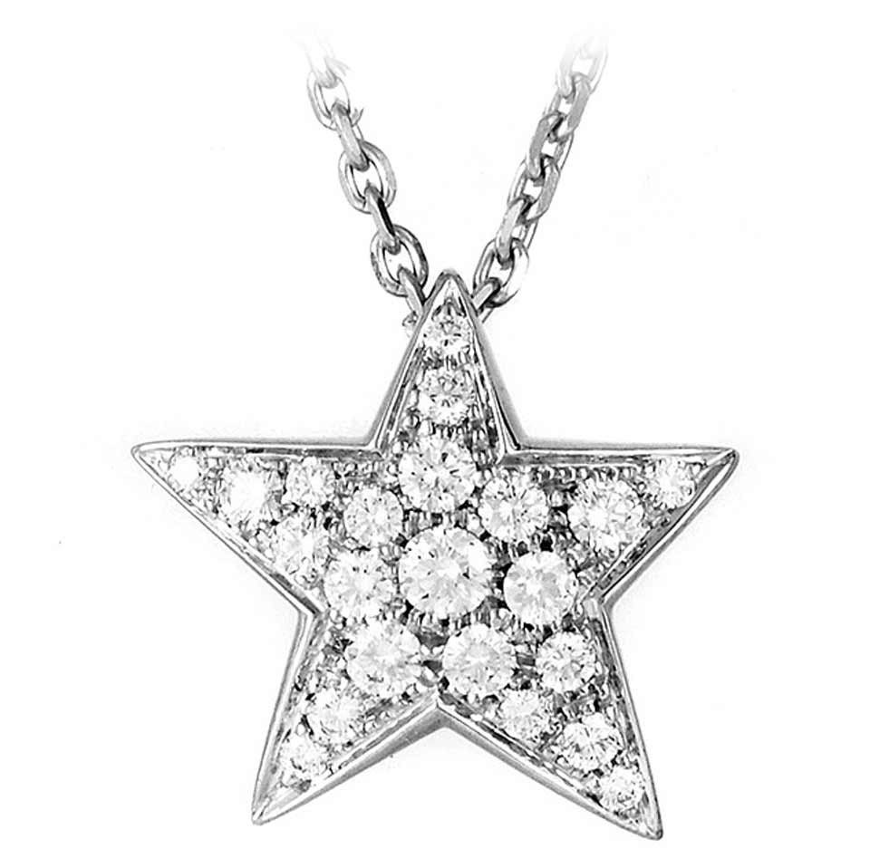 Chanel Comete White Gold Diamond Pendant Necklace