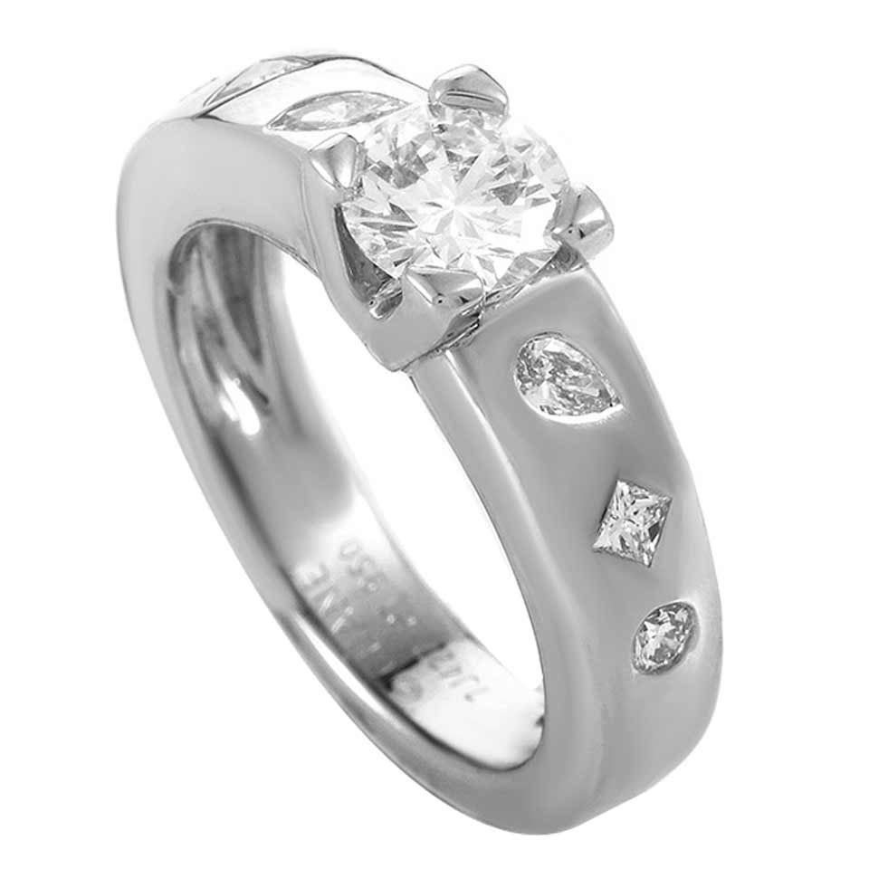 Chanel Platinum Diamond Engagement Ring at 1stdibs
