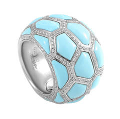 de Grisogono Bijoux Bague Gaia Turquoise Diamond Gold Ring