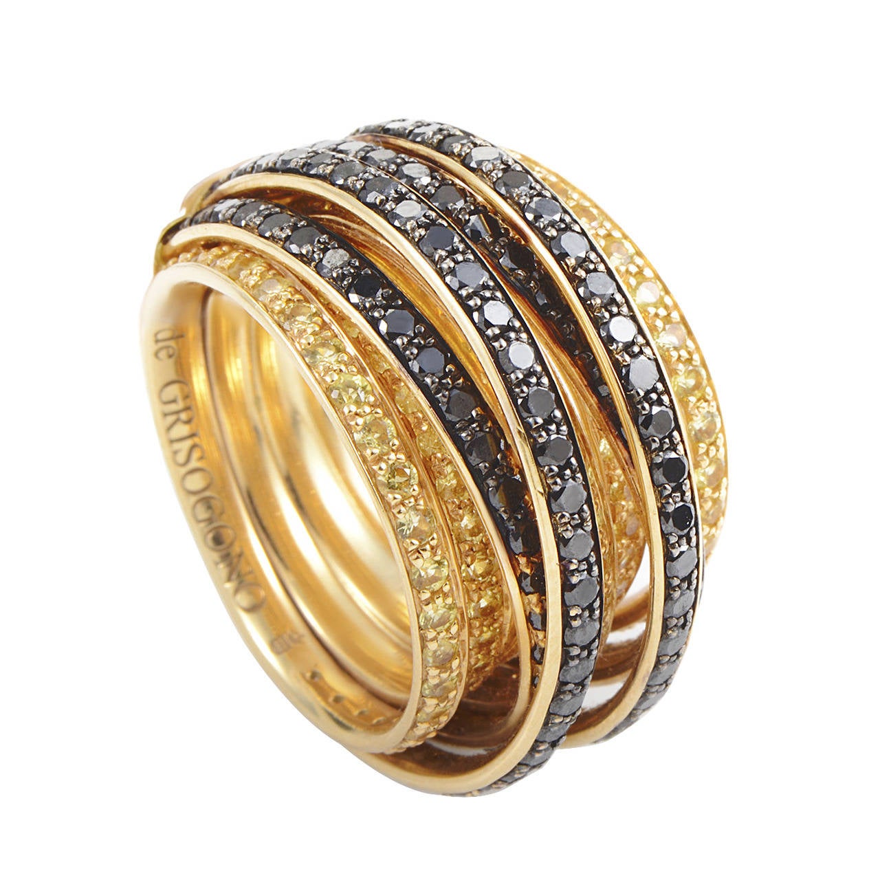 de Grisogono Allegra Yellow Sapphire Diamond Gold Band Ring