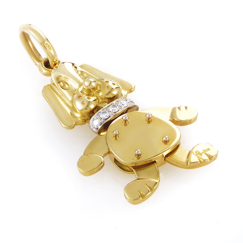 Pomellato Multi-Tone Diamond Gold Collar Dog Pendant