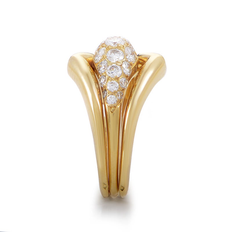Van Cleef & Arpels Diamond Gold Band Ring In Excellent Condition In Southampton, PA