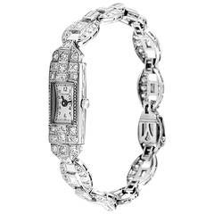 Vintage Longines Lady's Platinum Diamond Wristwatch