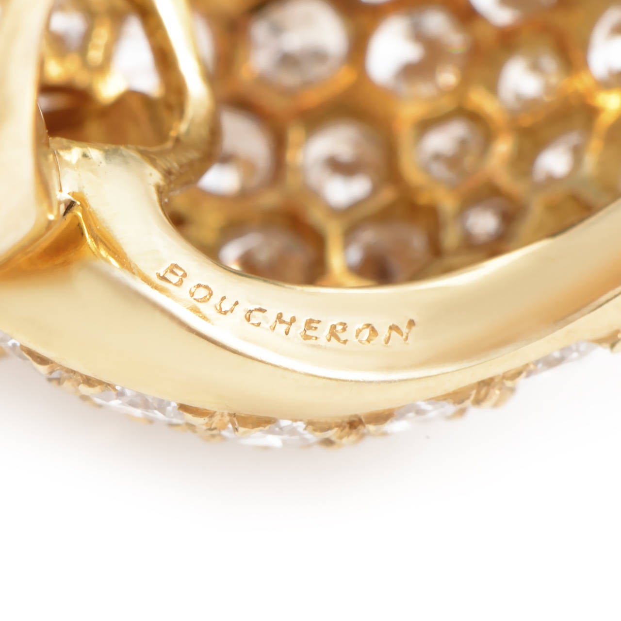 Women's Boucheron Diamond Pave Gold Band Ring