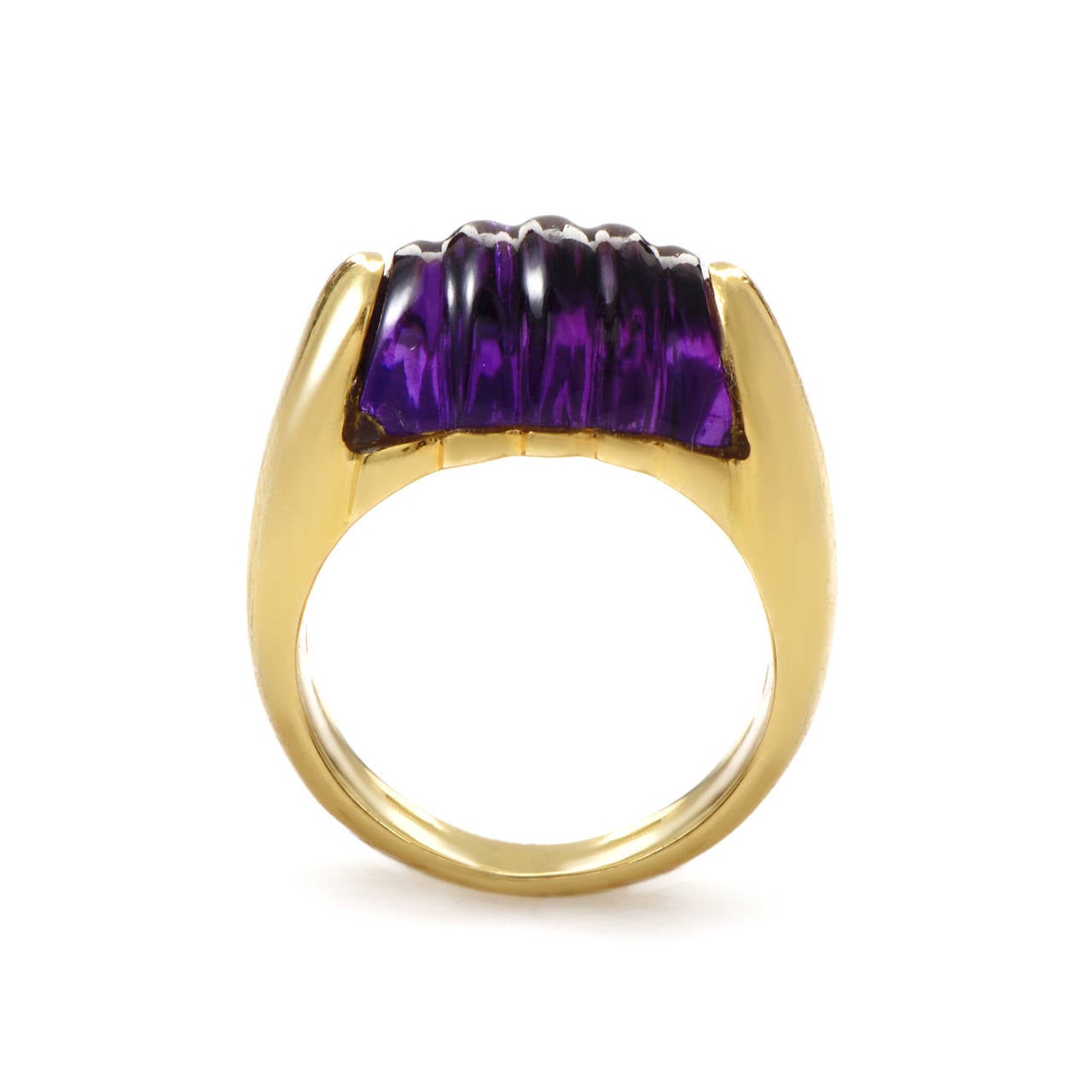 Bulgari Tronchetto Amethyst Gold Band Ring