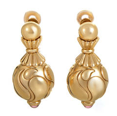 Chopard Pushkin Pink Tourmaline Gold Earrings