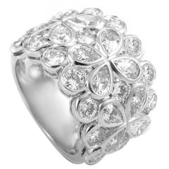 Van Cleef & Arpels Diamond Gold Floral Band Ring